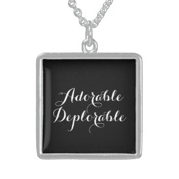 Adorable Deplorable Trump Sterling Silver Necklace by BreakingHeadlines at Zazzle
