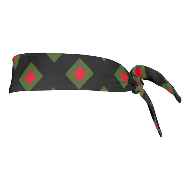 Adorable diamonds pattern black green red cute tie headband (Rotate 90)