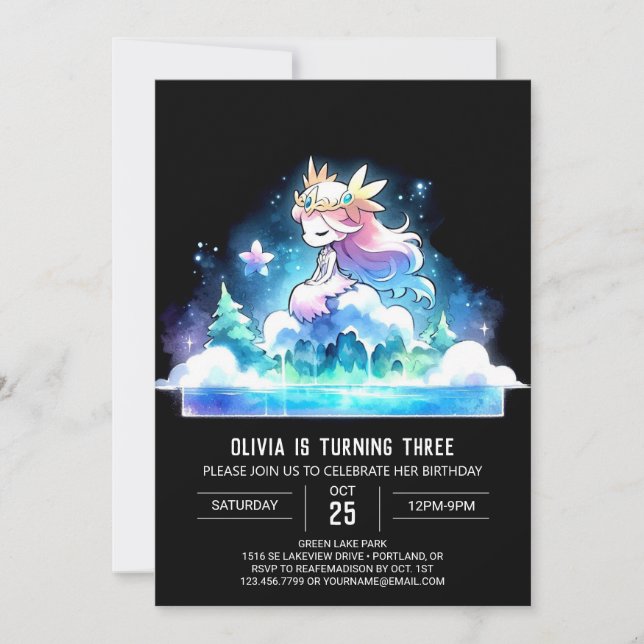Adorable Digital Princess Birthday Invitation (Front)