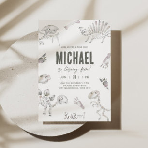 Adorable Dino Dig Birthday Invitation