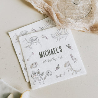 Adorable Dino Dig Birthday Napkins