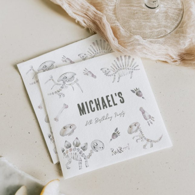 Adorable Dino Dig Birthday  Napkins (Creator Uploaded)