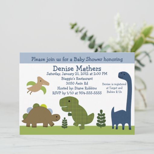Adorable Dino/Dinosaurs Baby Shower Invitation Zazzle