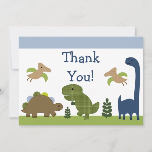 Adorable DinoDinosaurs Baby Thank You Cards