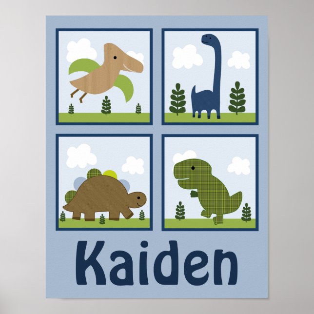 Adorable Dino/Dinosaurs Personalized Art Poster (Front)