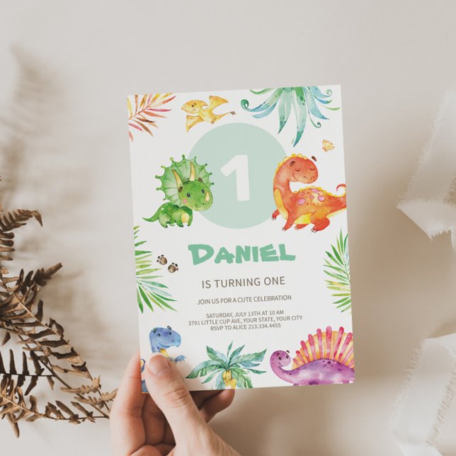 Adorable Dino Themed Birthday Invitation (Creator Uploaded)