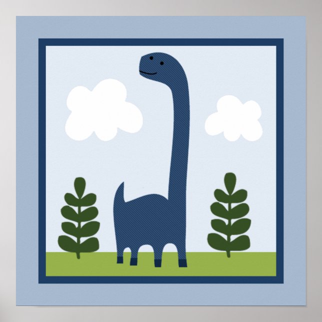 Adorable Dinosaur 2 Wall Art Poster (Front)