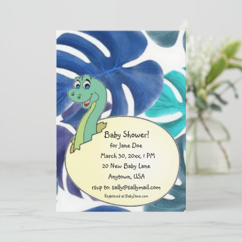 Adorable Dinosaur Baby Shower Invitation