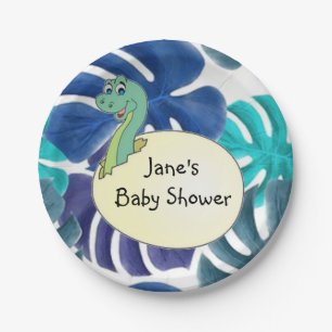 Adorable Dinosaur Baby Shower Paper Plates