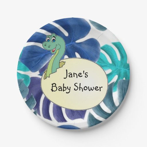 Adorable Dinosaur Baby Shower  Paper Plates