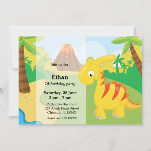 Adorable dinosaur invitation