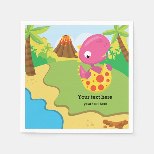 Adorable Dinosaur Napkins (Front)