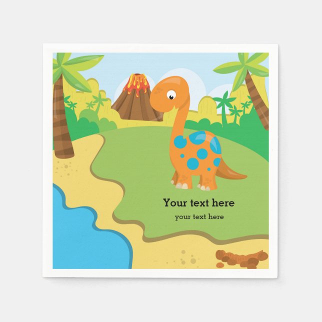 Adorable Dinosaur Napkins (Front)