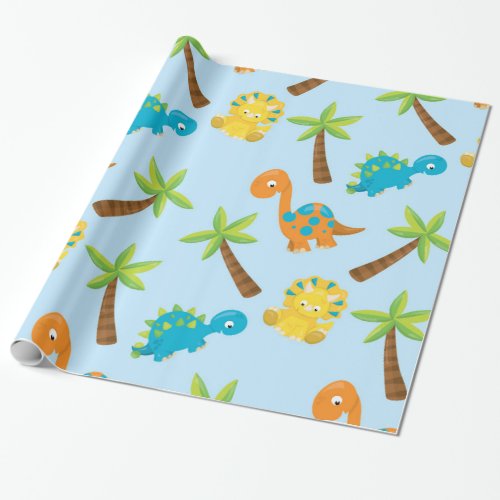 Adorable Dinosaur Wrapping Paper