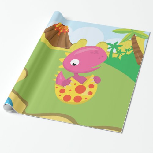 Adorable Dinosaur Wrapping Paper