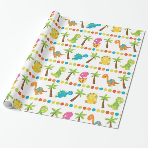 Adorable Dinosaur Wrapping Paper