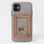 Adorable Dog Art Print in Wooden Frame iPhone 11 Case