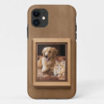 Adorable Dog Art Print in Wooden Frame iPhone 11 Case
