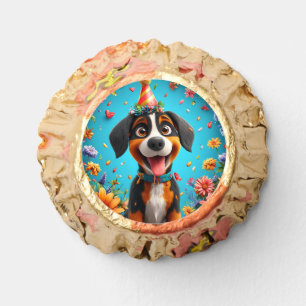 Adorable Dog Celebrating Birthday party Reese's Peanut Butter Cups