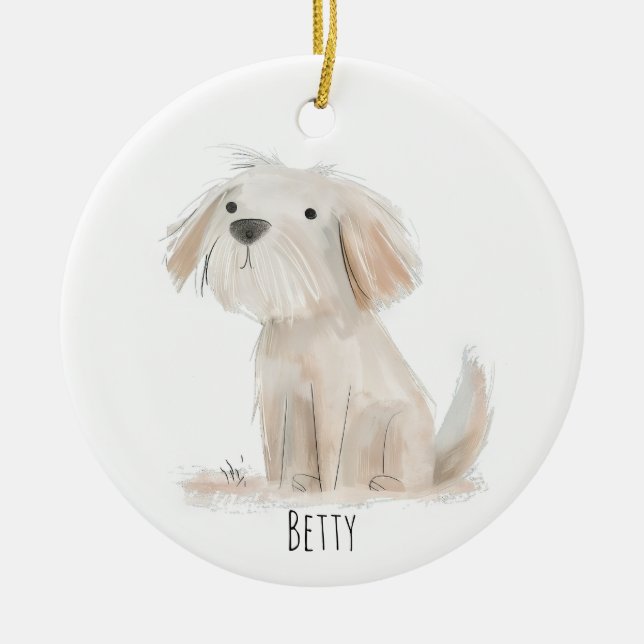 Adorable dog ceramic ornament (Front)