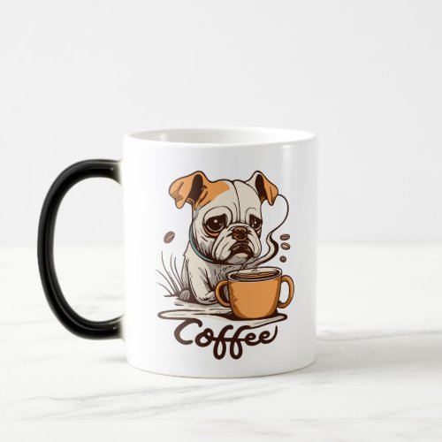 Adorable Dog Coffee Mug Dynamic Design  Watercolo Magic Mug
