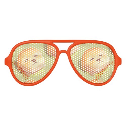 Adorable Dog Face Burger Pattern Aviator Sunglasses