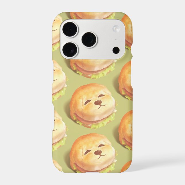 Adorable Dog Face Burger Pattern Case-Mate iPhone Case (Back)