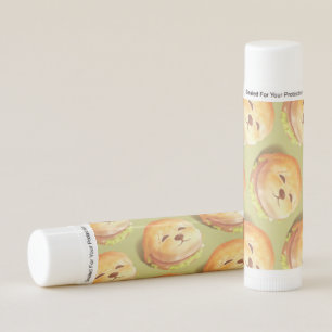 Adorable Dog Face Burger Pattern Lip Balm