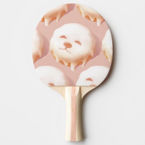 Adorable Dog Face Donut Ping Pong Paddle