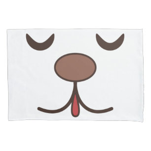Adorable dog face kids white pillow case