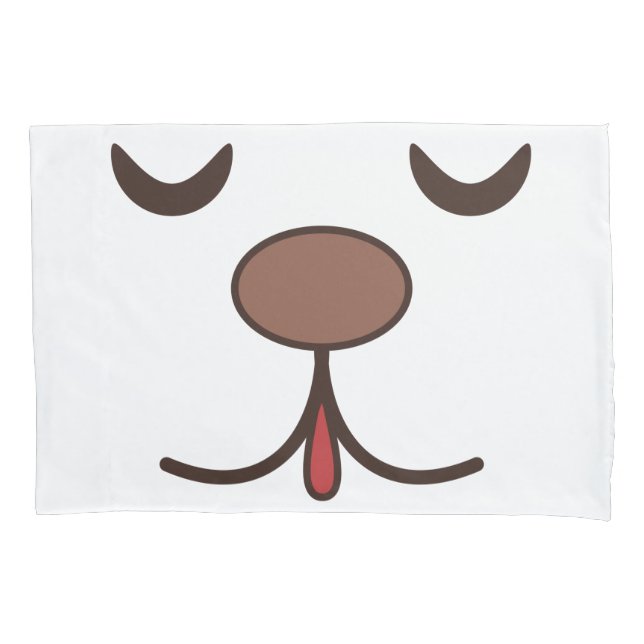 Adorable dog face kids white pillow case (Front)