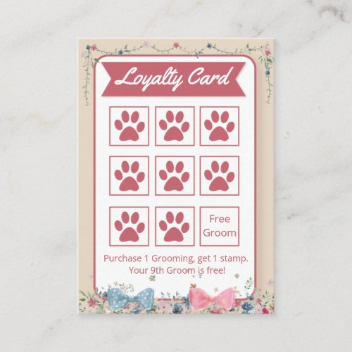 Adorable Dog Groomer Loyalty Card 