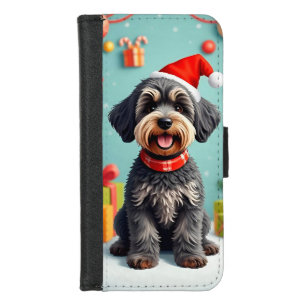 Adorable Dog in Santa Hat iPhone 8/7 Wallet Case