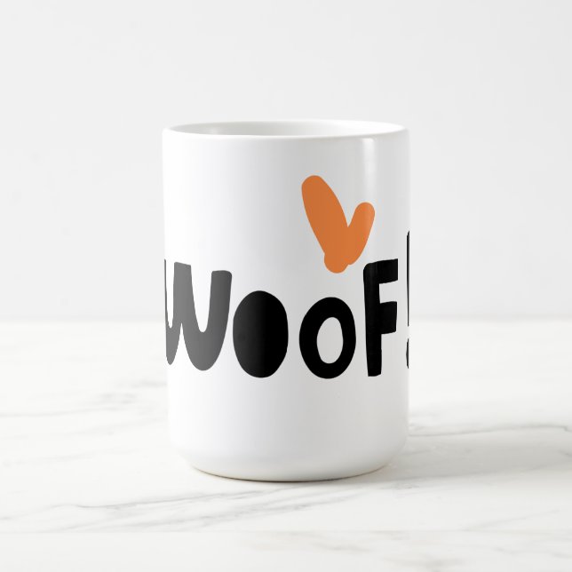 Adorable Dog Lovers "Woof" 15 oz Coffee Mug (Center)