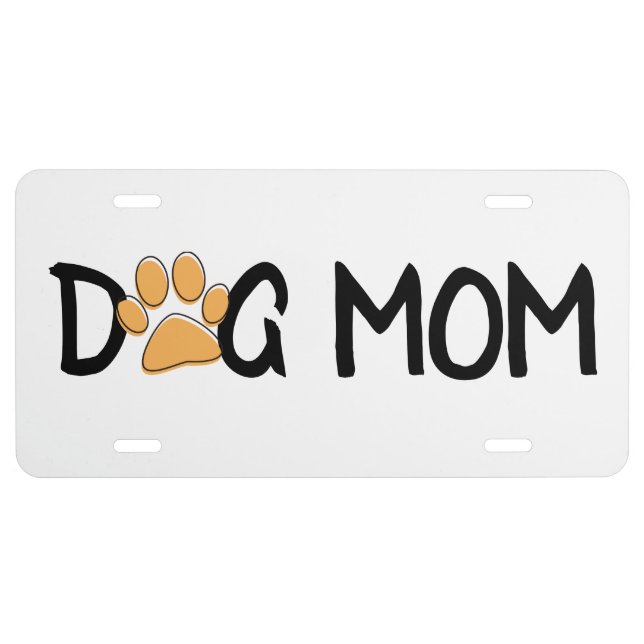 Adorable Dog Mom Logo License Plate (Front)