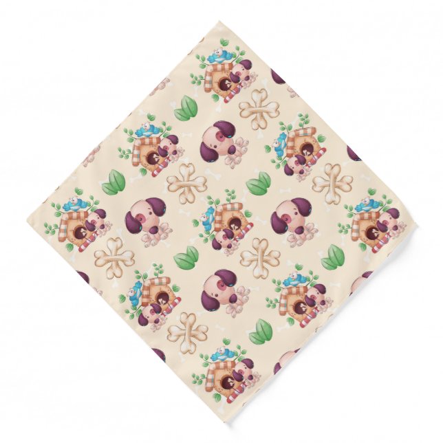 Adorable Dog Pattern  Bandana (Front)