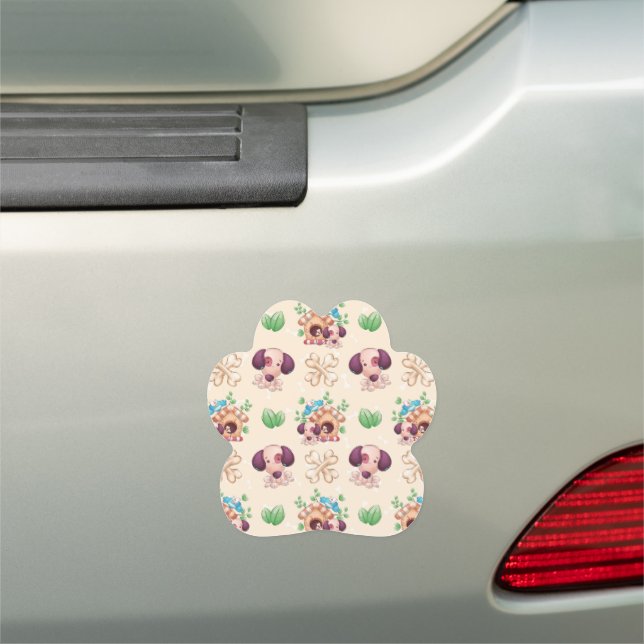 Adorable Dog Pattern  Car Magnet (In Situ)