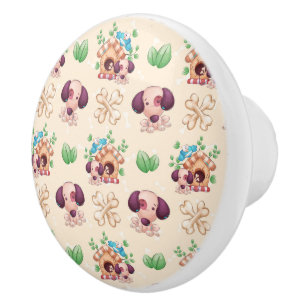Adorable Dog Pattern  Ceramic Knob