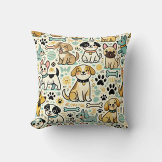 Adorable Dog Pattern Cushion
