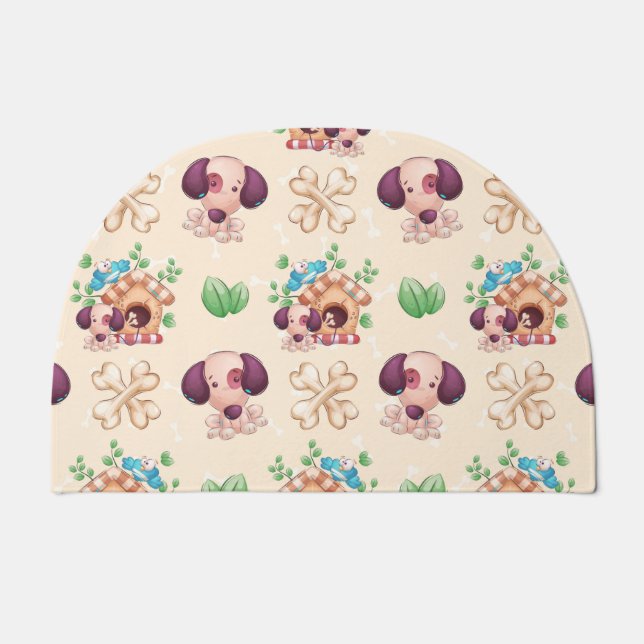 Adorable Dog Pattern  Doormat (Front)