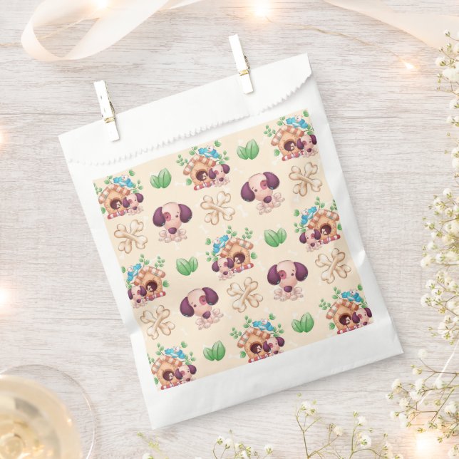 Adorable Dog Pattern  Favor Bag (Clipped)