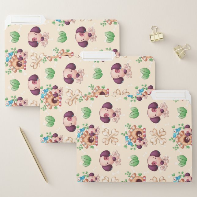 Adorable Dog Pattern  File Folder (Set)