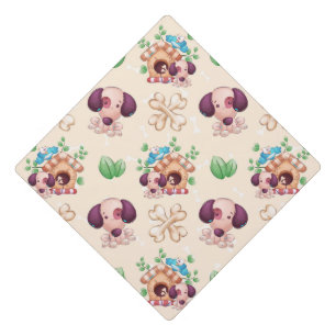 Adorable Dog Pattern Graduation Cap Topper