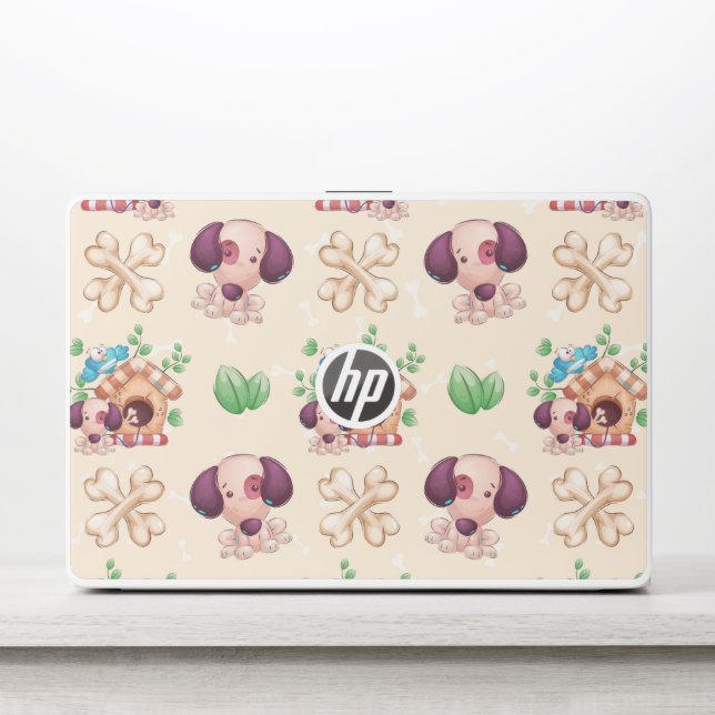 Adorable Dog Pattern  HP Laptop Skin (Front)