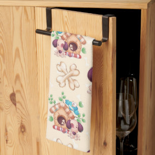 Adorable Dog Pattern Kitchen Towel