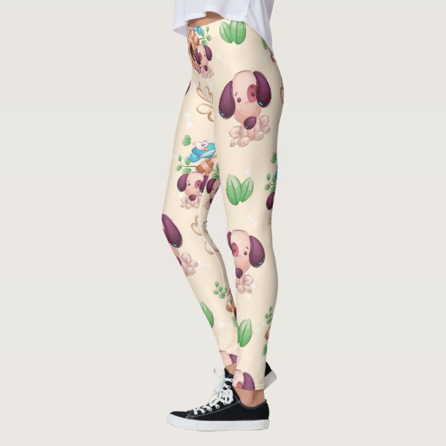Adorable Dog Pattern  Leggings (Left)