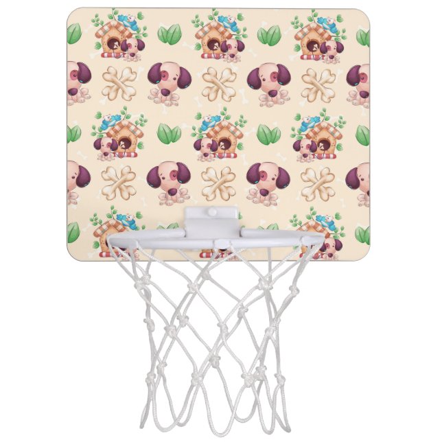 Adorable Dog Pattern  Mini Basketball Hoop (Front)