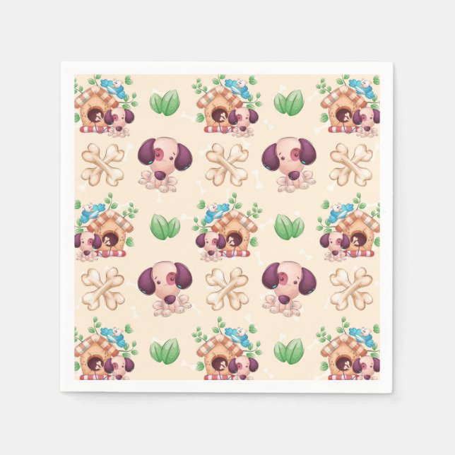 Adorable Dog Pattern  Napkins (Front)