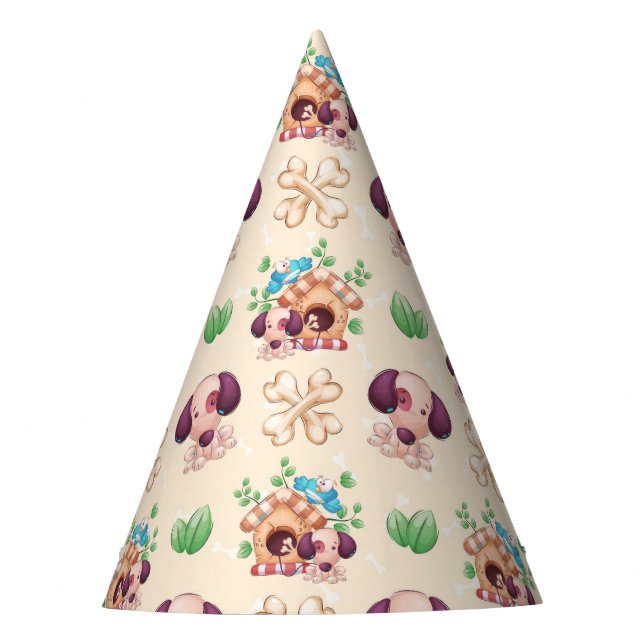 Adorable Dog Pattern  Party Hat (Front)