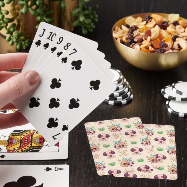 Adorable Dog Pattern  Poker Cards (In Situ)